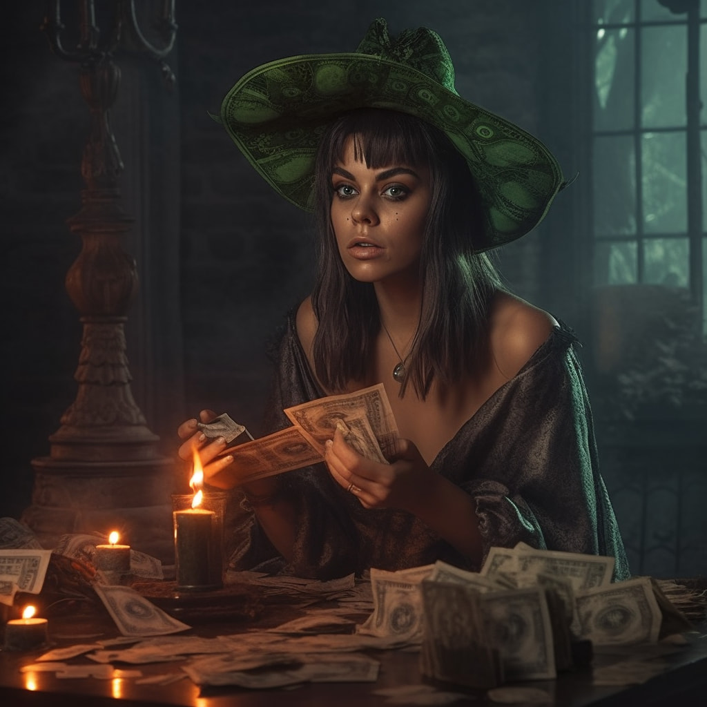 Witch Casting Money Spells